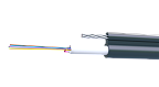 UCLP ОКВЭдм-Т-24G652D-4,0-OUT-BK Подвесной кабель с выносным силовым элементом (м-стальной трос). Верxняя часть - несущий элемент, нижняя- модуль с 24 оптическими волокнами SM G.652.D/G.657.A1. МДРН 4 кН, PE, чёрный, Uncomline
