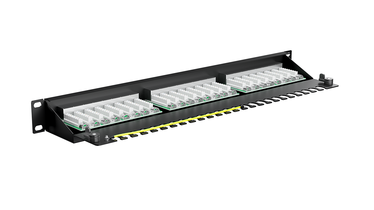 UCL PPC-24O-S6 Патч-панель 19″, 1U, 24 порта RJ-45, категория 6 (50 µ″), Dual IDC, экранированная, Uncomline