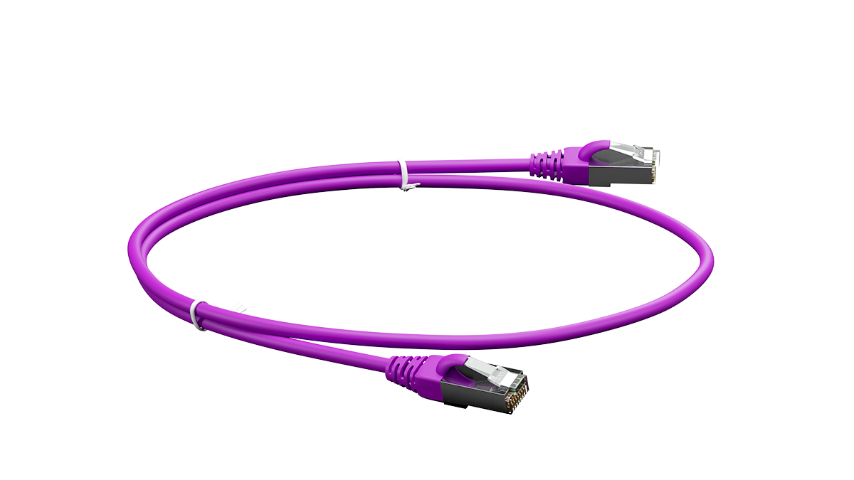 UCL PCС-SU5E-0,5M-LSZH-VL Патч-корд F/UTP, Cat.5e (50 µ″) (100% Fluke Component Tested), экранированный, LSZH, 0,5 м, фиолетовый, Uncomline