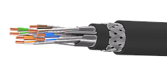 UCLP F/FTP Cat 6A Ко PVC/PVC нг(А)-LSLTx 4x2x0,58 BK-IN/OUT-305 Кабель парной скрутки, экран., кат. 6A, 4x2x0,58 мм, PVC/PVC нг(А)-LSLTx, внутр./внеш., бронир., черный, 305 м, Uncomline