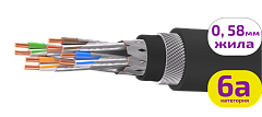 UCLP S/FTP Cat 6A К PE/PE 4x2x0,58 BK-OUT-305 Кабель парной скрутки, экран., кат. 6A, 4x2x0,58 мм, PE/PE, внеш., бронир., черный, 305 м, Uncomline
