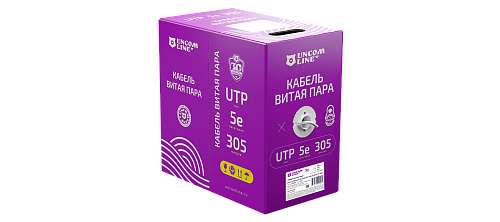 UCL Patch U/UTP Cat 5e PE 4х2х0,48 BK-OUT-305 Кабель парной скрутки, неэкран., кат. 5e, 4х2х0,48 мм, PE, внеш., черный, 305 м, Uncomline