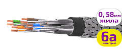 UCLP F/FTP Cat 6A КоГ PVC нг(А)-LSLTx 4x2x0,58 BK-IN/OUT-305 Кабель парной скрутки, экран., кат. 6A, 4x2x0,58 мм, PVC нг(А)-LSLTx, внутр./внеш., бронир., черный, 305 м, Uncomline