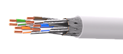 UCL S/FTP Cat 6A PVC нг(А)-LS 4х2х0,58  GY-IN-305 Кабель парной скрутки, экран., кат. 6A, 4х2х0,58 мм, PVC нг(А)-LS, внутр., серый, 305 м, Uncomline