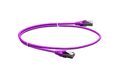 UCL PCС-SU5E-0,5M-LSZH-VL Патч-корд F/UTP, Cat.5e (50 µ″) (100% Fluke Component Tested), экранированный, LSZH, 0,5 м, фиолетовый, Uncomline