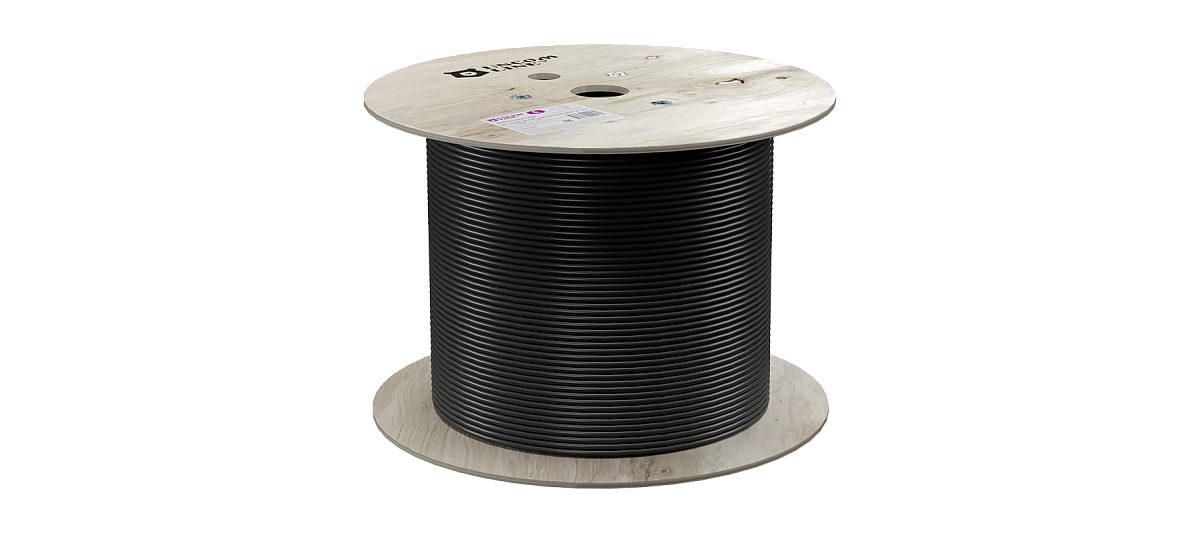UCLP F/FTP Cat 6A К PUR/PUR 4x2x0,58 BK-OUT-305 Кабель парной скрутки, экран., кат. 6A, 4x2x0,58 мм, PUR/PUR, внеш., бронир., черный, 305 м, Uncomline