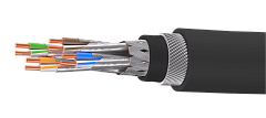 UCLP S/FTP Cat 6A К PE/PE 4x2x0,58 BK-OUT-305 Кабель парной скрутки, экран., кат. 6A, 4x2x0,58 мм, PE/PE, внеш., бронир., черный, 305 м, Uncomline