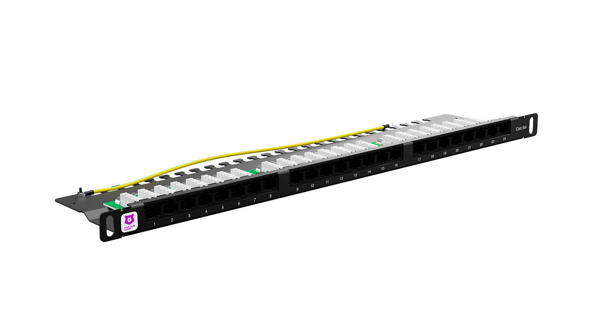 UCL PPC-24HDH-U5E Патч-панель высокой плотности 19″, 0.5U, 24 порта RJ-45, категория 5e (50 µ″), Dual IDC, Uncomline