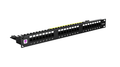 UCL PPC-24O-U6A-RM Патч-панель 19″, 1U, 24 порта RJ-45, категория 6a (50 µ″), Dual IDC, с задним кабельным организатором, Uncomline