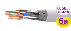 UCL S/FTP Cat 6A PVC нг(А)-LS 4х2х0,58  GY-IN-305 Кабель парной скрутки, экран., кат. 6A, 4х2х0,58 мм, PVC нг(А)-LS, внутр., серый, 305 м, Uncomline
