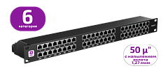 UCL PPC-48HDO-U6 Патч-панель высокой плотности 19″, 1U, 48 портов RJ-45, категория 6 (50 µ″), Dual IDC, Uncomline