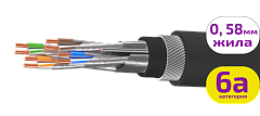 UCLP F/FTP Cat 6A К PUR/PUR 4x2x0,58 BK-OUT-305 Кабель парной скрутки, экран., кат. 6A, 4x2x0,58 мм, PUR/PUR, внеш., бронир., черный, 305 м, Uncomline
