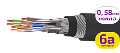 UCLP SF/FTP Cat 6A К ZH/ZH нг(А)-HF 4x2x0,58 BK-IN/OUT-305 Кабель парной скрутки, экран., кат. 6A, 4x2x0,58 мм, ZH/ZH нг(А)-HF, внутр./внеш., бронир., черный, 305 м, Uncomline