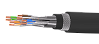 UCLP F/FTP Cat 6A К PUR/PUR 4x2x0,58 BK-OUT-305 Кабель парной скрутки, экран., кат. 6A, 4x2x0,58 мм, PUR/PUR, внеш., бронир., черный, 305 м, Uncomline
