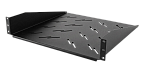 UCL CS-1U-350-20kg-RAL9005 Полка консольная 19″, 2U, глубина 350 мм, нагрузка до 20 кг, черная, Uncomline